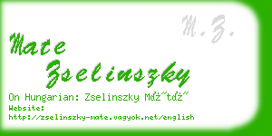 mate zselinszky business card